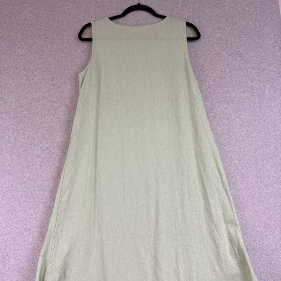 Cynthia rowley maxi dress womens small linen green sleeveless - Picture 3 of 9